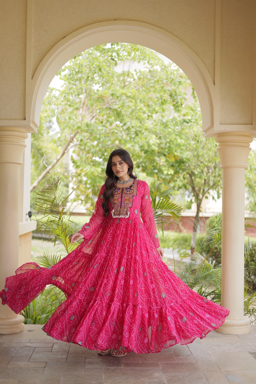 Bandhani Kutchi Festive Gown