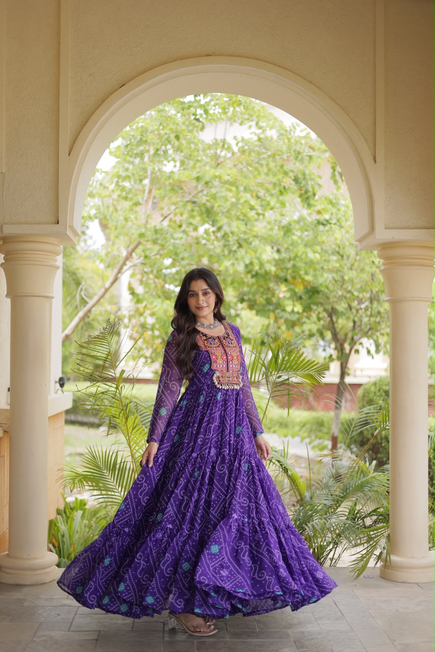 Bandhani Kutchi Festive Gown
