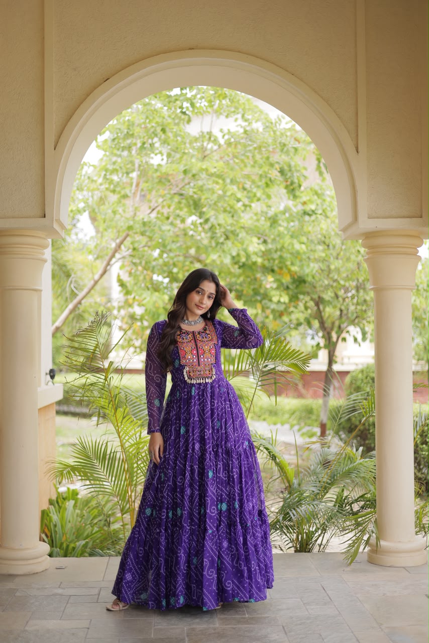 Bandhani Kutchi Festive Gown