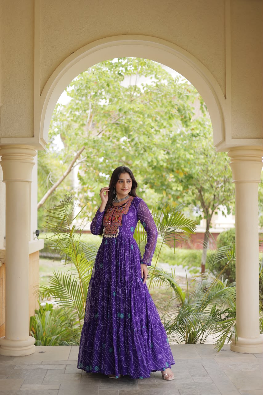 Bandhani Kutchi Festive Gown
