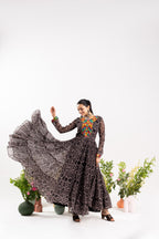 Bandhej Mirror Work Gown
