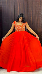 Maggam Work Gown with Dupatta