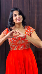 Maggam Work Gown with Dupatta