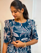 Soft Cotton Printed Midi Gown