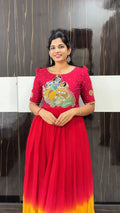Radhe Krishna Maggam Work Gown
