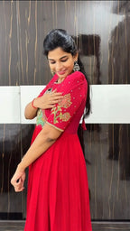 Radhe Krishna Maggam Work Gown