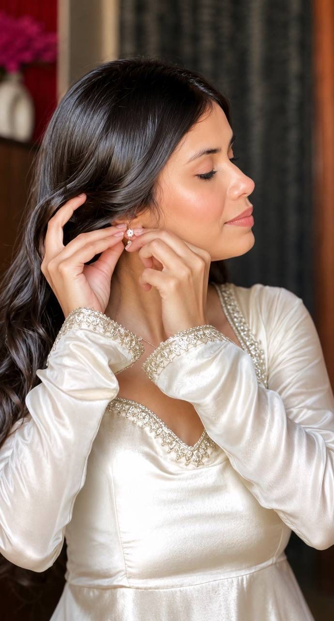 Upada Silk Embroidered Gown Set