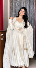 Upada Silk Embroidered Gown Set
