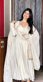 Upada Silk Embroidered Gown Set