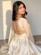 Upada Silk Embroidered Gown Set