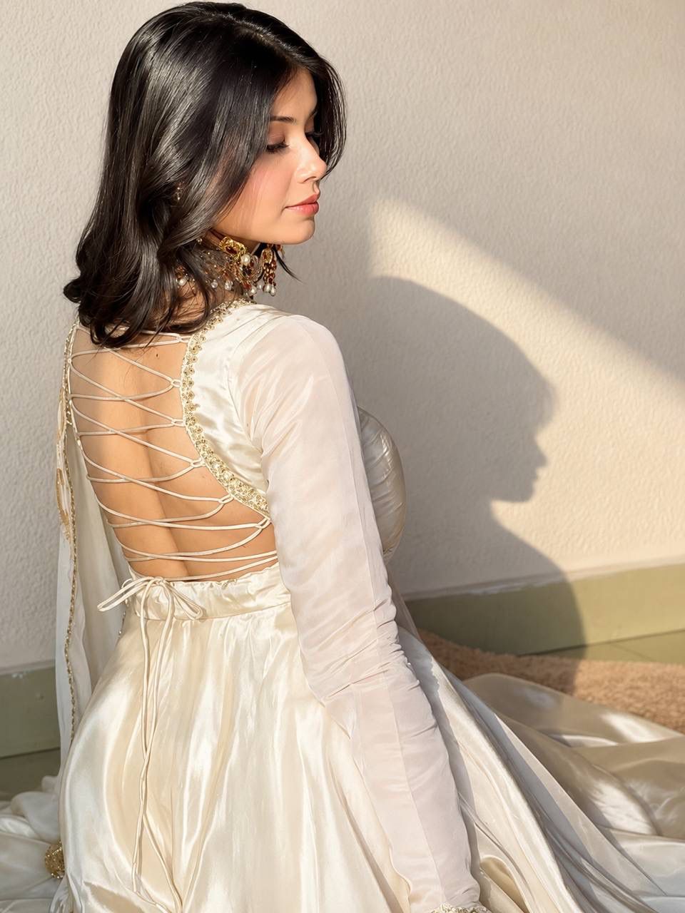 Upada Silk Embroidered Gown Set