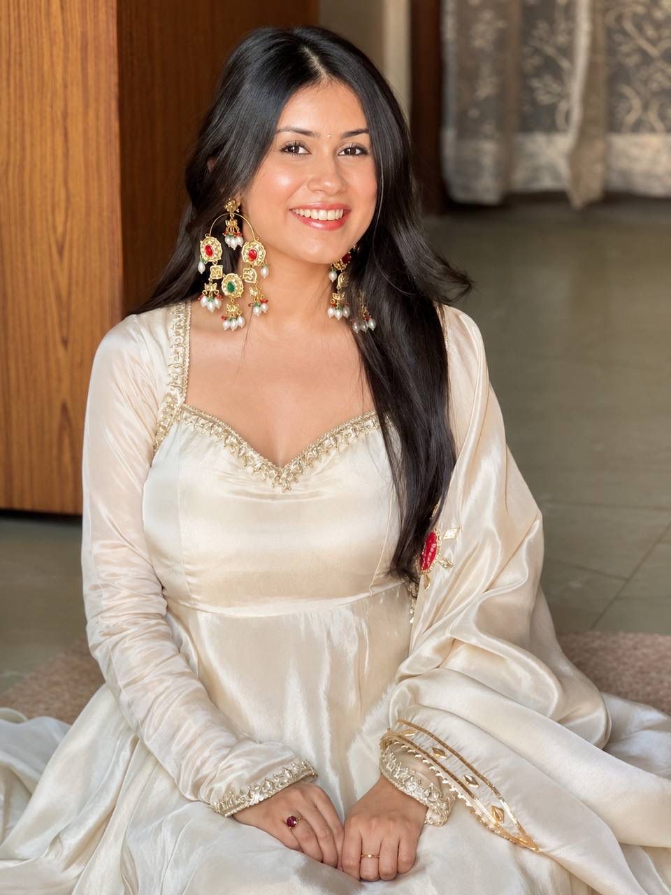 Upada Silk Embroidered Gown Set
