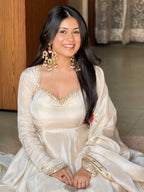 Upada Silk Embroidered Gown Set