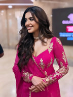 Georgette Sequin Embroidered Gown Set