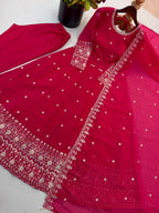 Crunchy Silk Embroidered Gown Set