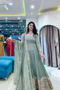 Crunchy Silk Heavy Work Gown Set