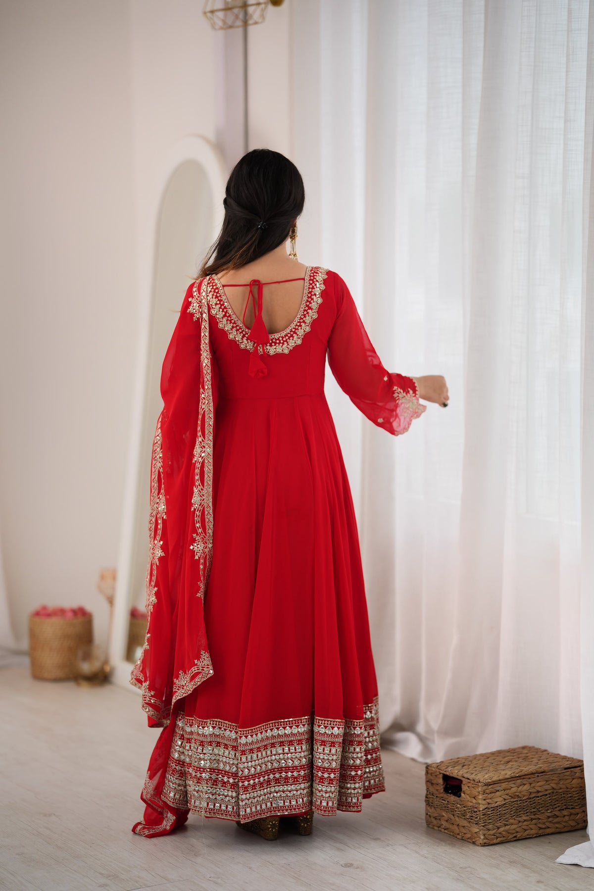 Paper Mirror Georgette Gown Set