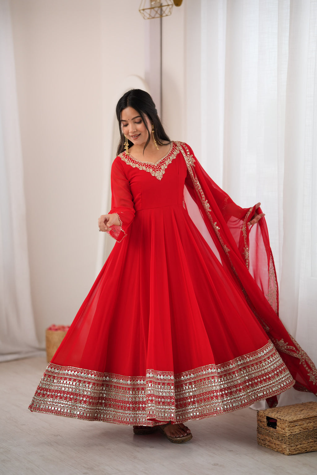 Paper Mirror Georgette Gown Set
