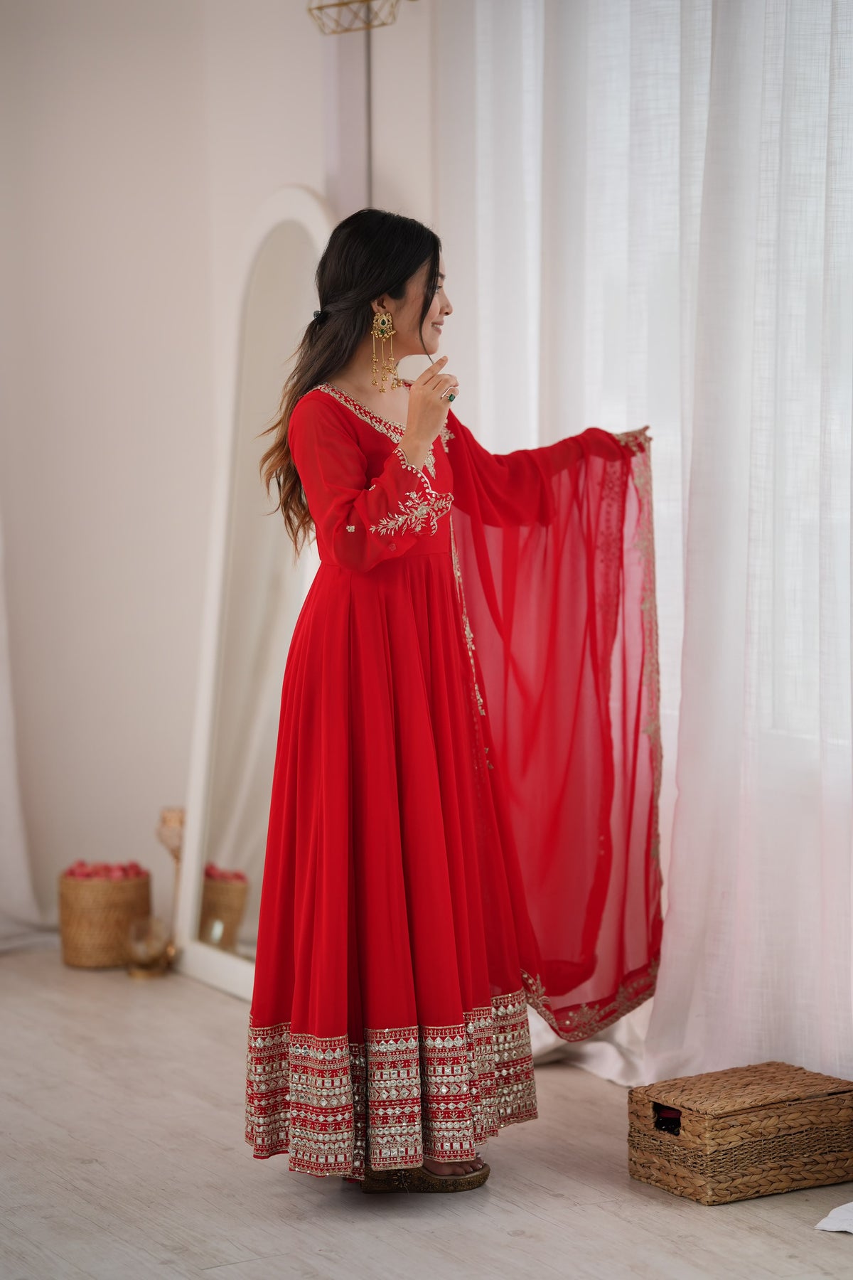 Paper Mirror Georgette Gown Set