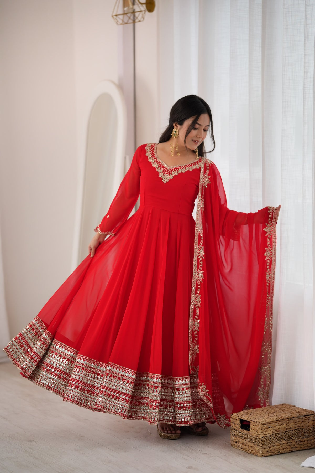 Paper Mirror Georgette Gown Set
