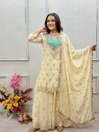 Designer Chinon Silk Sharara Suit