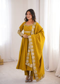 Elegant Roman Silk Anarkali Set