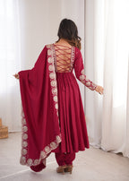 Karwa Chauth Embroidered Anarkali Set