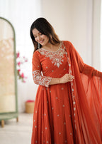 Rainbow Sequin Blooming Faux Anarkali