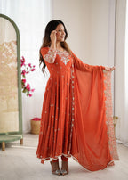 Rainbow Sequin Blooming Faux Anarkali