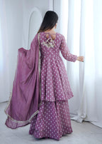 Crunchy Silk Jacquard Sharara Set