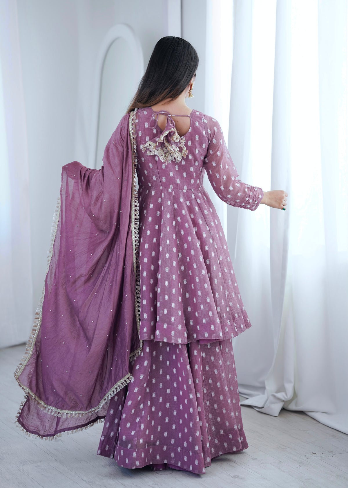 Crunchy Silk Jacquard Sharara Set