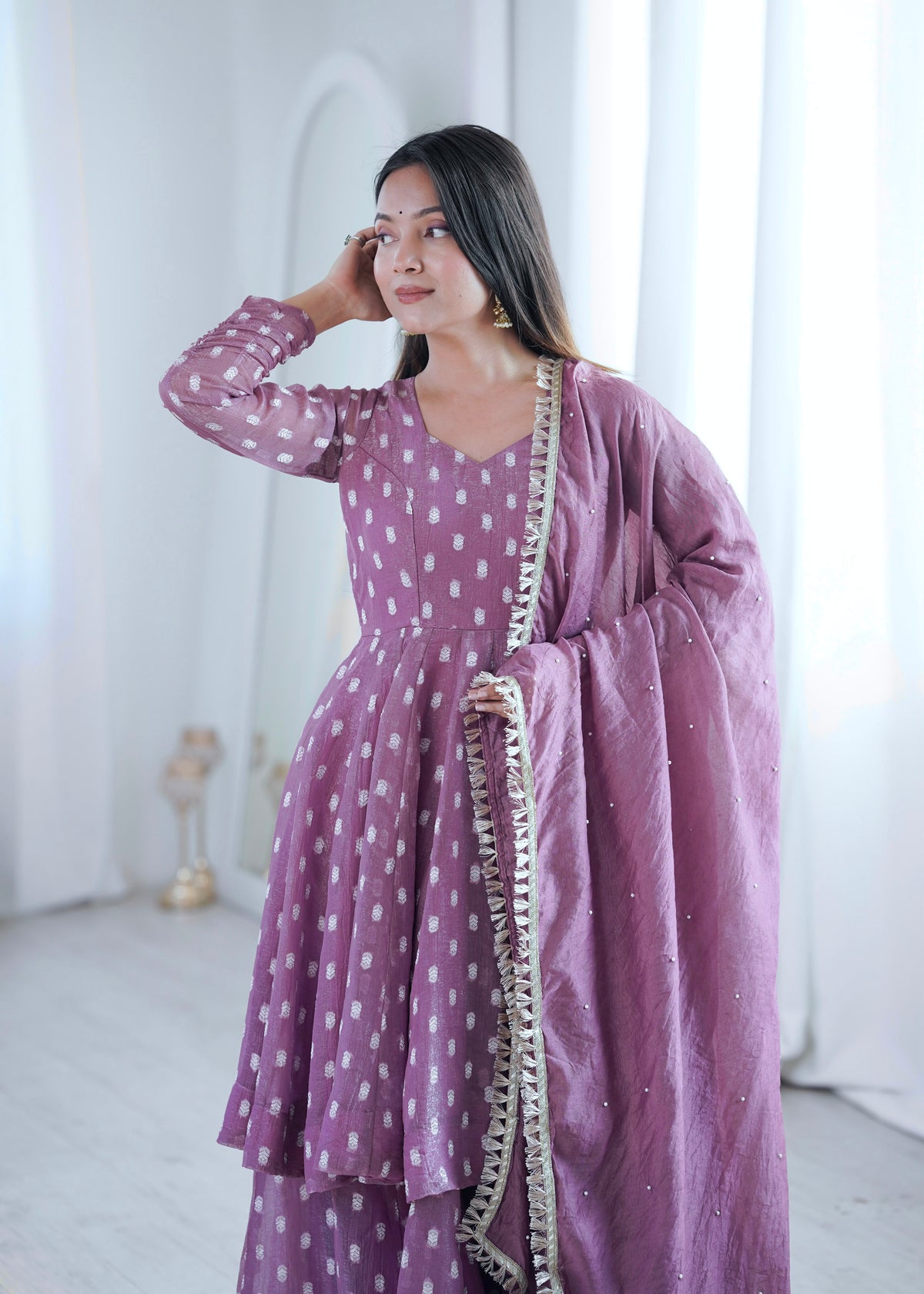 Crunchy Silk Jacquard Sharara Set