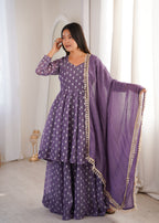 Crunchy Silk Jacquard Sharara Set