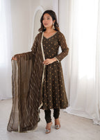 Crunchy Silk Jacquard Anarkali