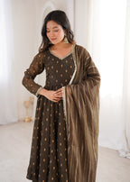 Crunchy Silk Jacquard Anarkali