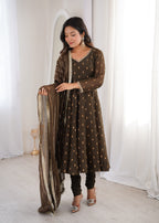Crunchy Silk Jacquard Anarkali
