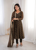 Crunchy Silk Jacquard Anarkali