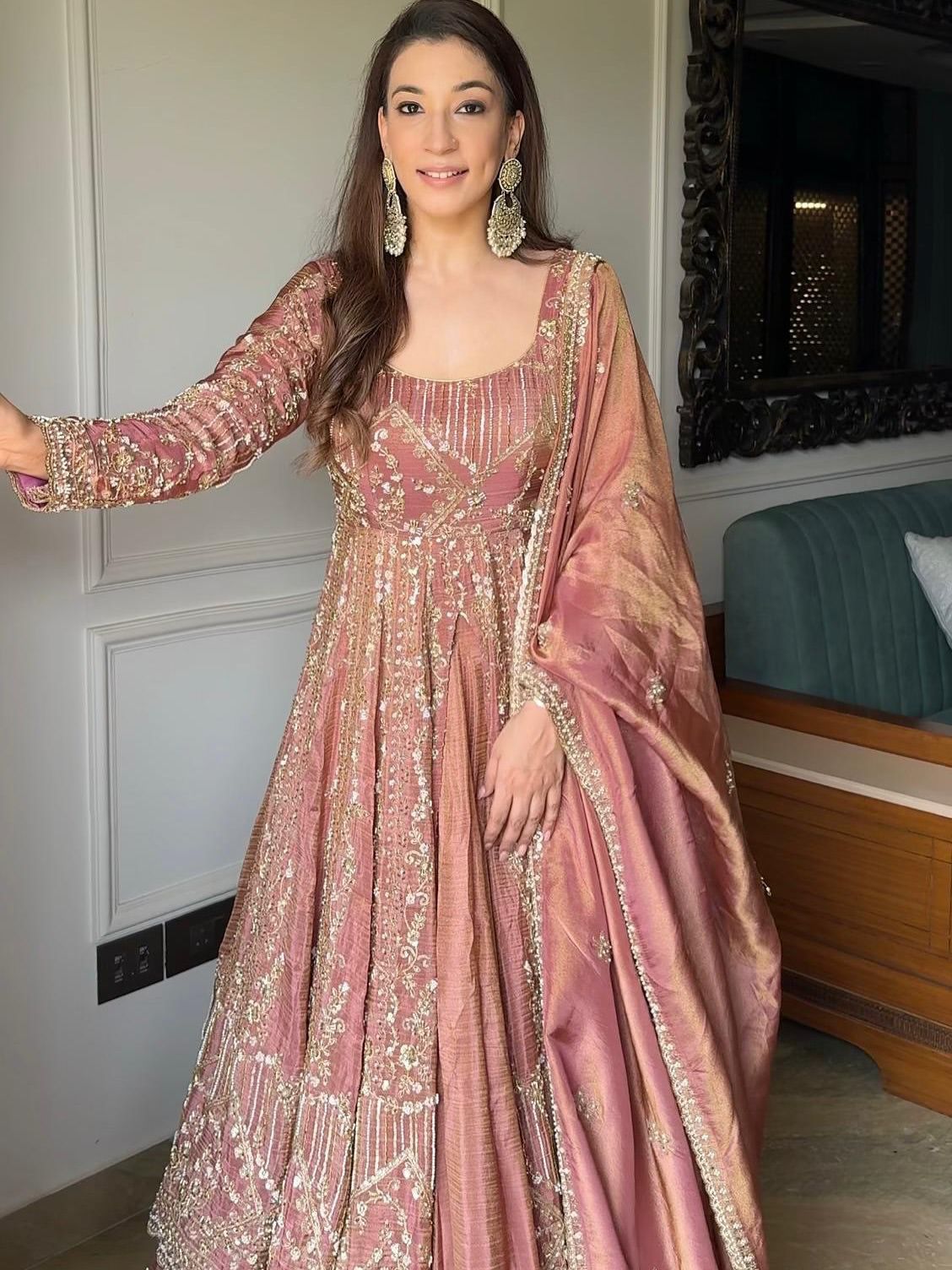 Crunchy Silk Embroidered Lehenga Set