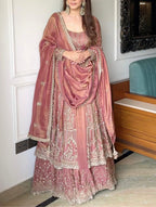 Crunchy Silk Embroidered Lehenga Set