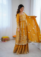 Crunchy Silk Embroidered Lehenga Set