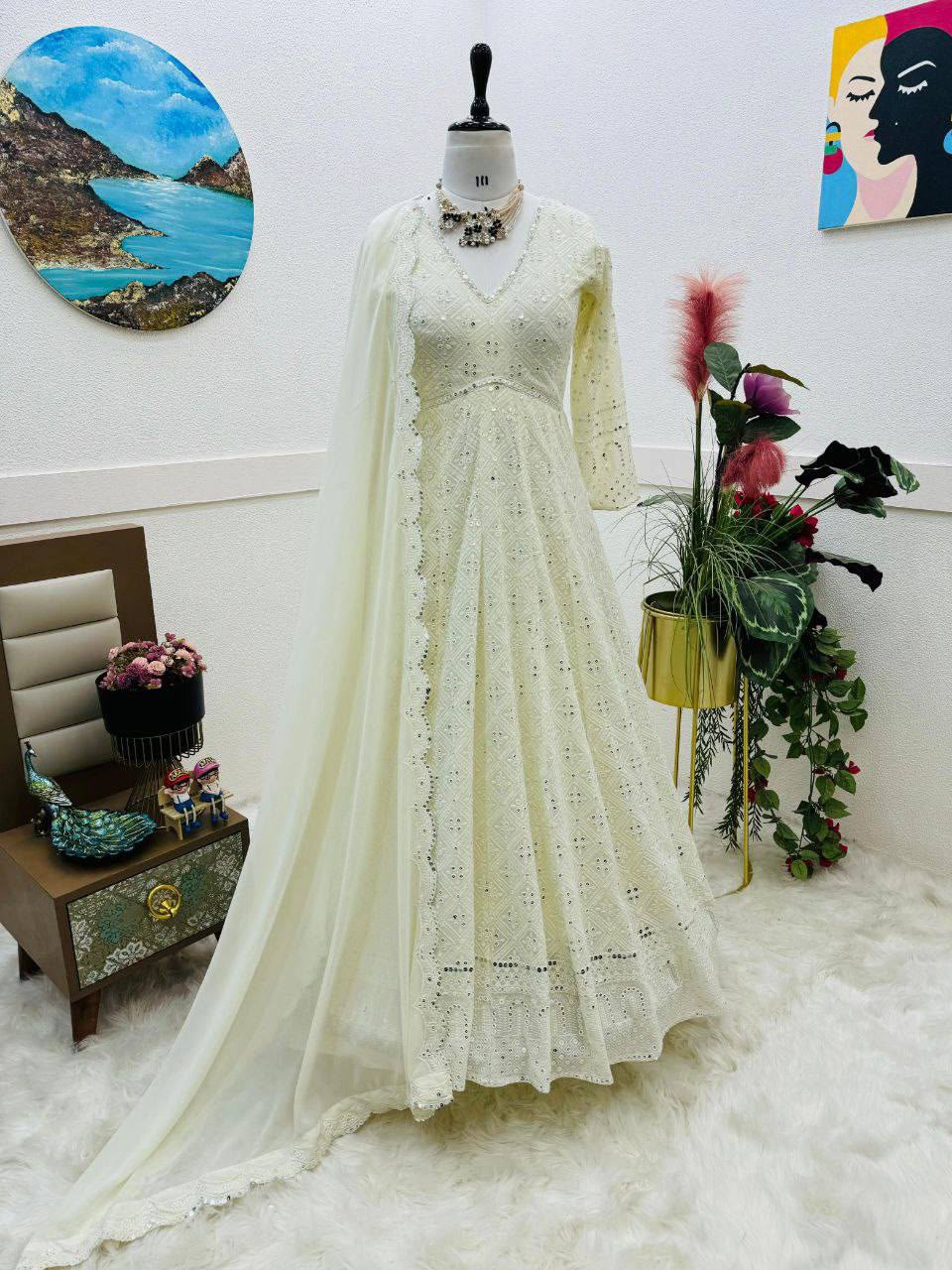 Fox Georgette Party Gown Set