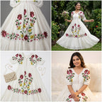 Embroidered Rayon Maxi Gown