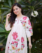 Embroidered Rayon Maxi Gown