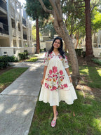 Embroidered Rayon Maxi Gown