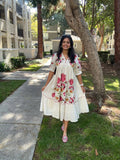 Embroidered Rayon Maxi Gown