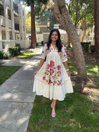 Embroidered Rayon Maxi Gown