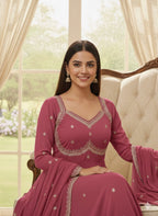 Red Ishq Party Wear Gown Set