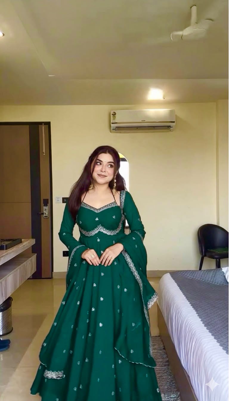 Red Ishq Party Wear Gown Set
