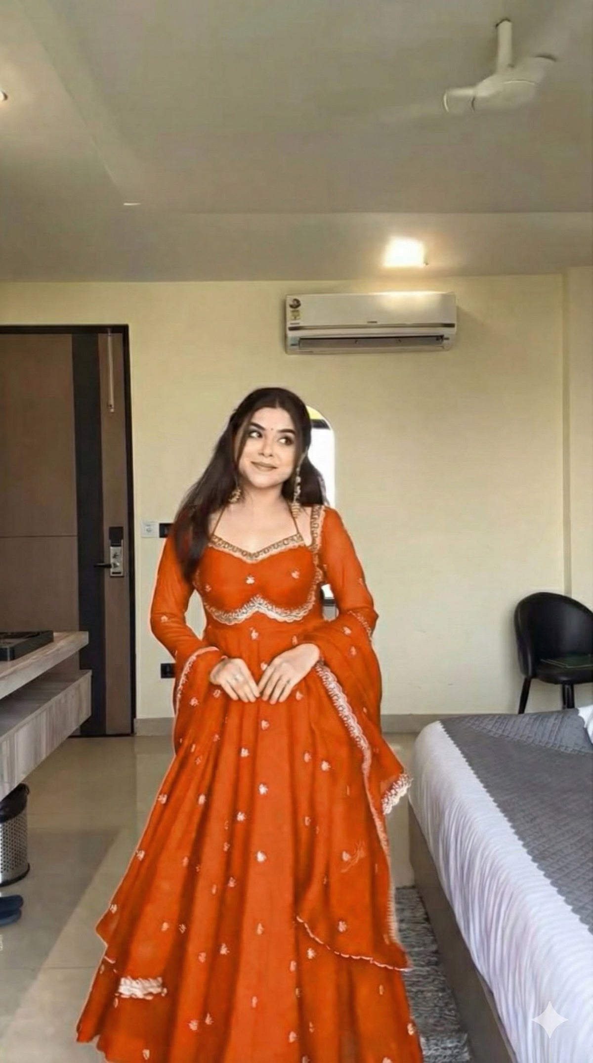 Red Ishq Party Wear Gown Set