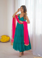 Elegant Georgette Chiffon Gown Set